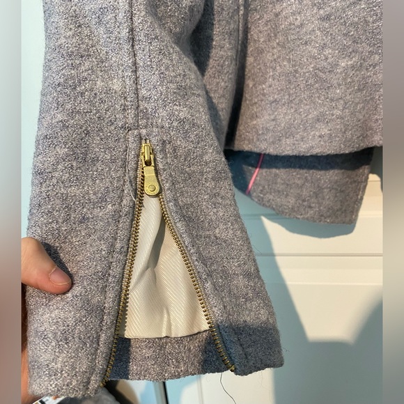 Banana Republic Wool Blend Moto Jacket, Grey & Gold Size Small - Picture 8 of 9